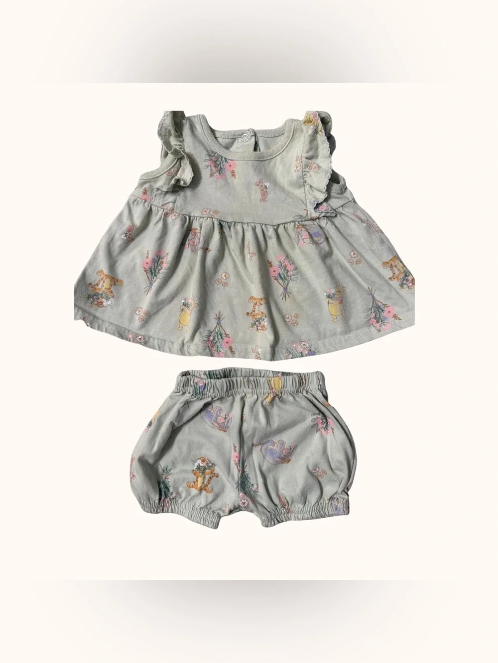 Disney Sage Floral & Character Two-Piece Set